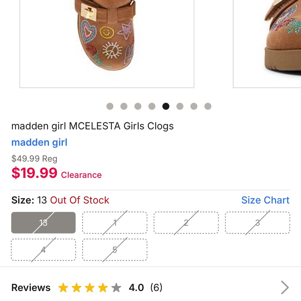 Madden Girl Girls' Brown Embroidered Clogs with Colorful Accents